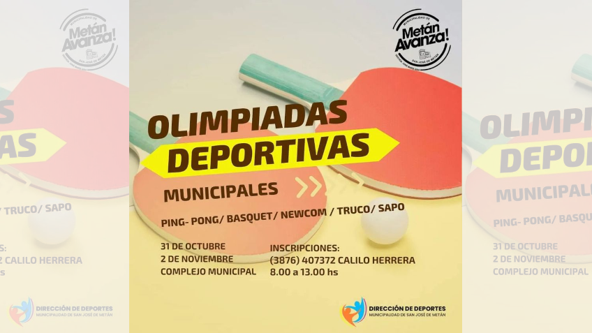 OLIMPIADAS MUNICIPALES, DEPORTES, GOBIERNO, SAN JOSÉ DE METAN, INTENDENCIA ISSA